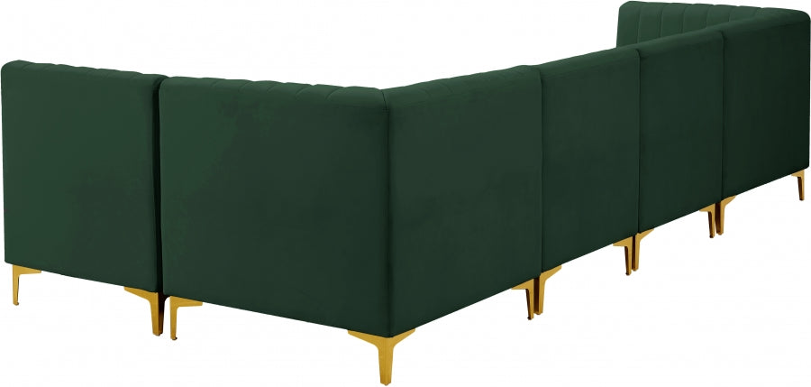 Alina Green Velvet Modular Sectional from Meridian - Luna Furniture