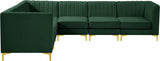 Alina Green Velvet Modular Sectional from Meridian - Luna Furniture