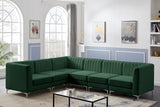 Alina Green Velvet Modular Sectional from Meridian - Luna Furniture