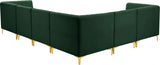 Alina Green Velvet Modular Sectional from Meridian - Luna Furniture