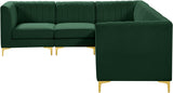 Alina Green Velvet Modular Sectional from Meridian - Luna Furniture