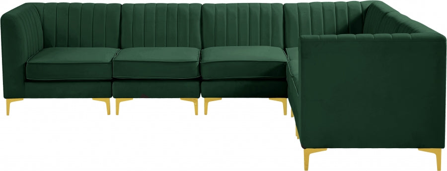 Alina Green Velvet Modular Sectional from Meridian - Luna Furniture