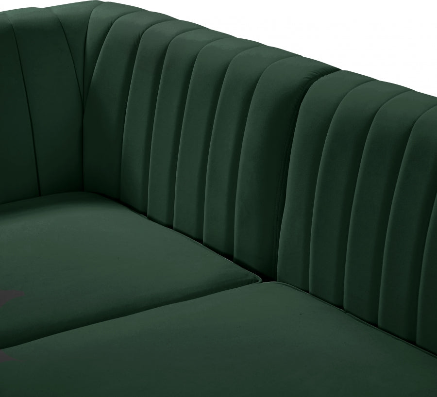 Alina Green Velvet Modular Sectional from Meridian - Luna Furniture