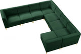 Alina Green Velvet Modular Sectional from Meridian - Luna Furniture