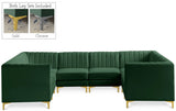 Alina Green Velvet Modular Sectional from Meridian - Luna Furniture