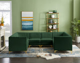 Alina Green Velvet Modular Sectional from Meridian - Luna Furniture