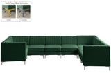 Alina Green Velvet Modular Sectional from Meridian - Luna Furniture