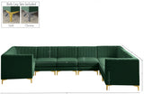 Alina Green Velvet Modular Sectional from Meridian - Luna Furniture