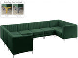 Alina Green Velvet Modular Sectional from Meridian - Luna Furniture