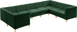 Alina Green Velvet Modular Sectional from Meridian - Luna Furniture