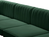 Alina Green Velvet Modular Sofa from Meridian - Luna Furniture