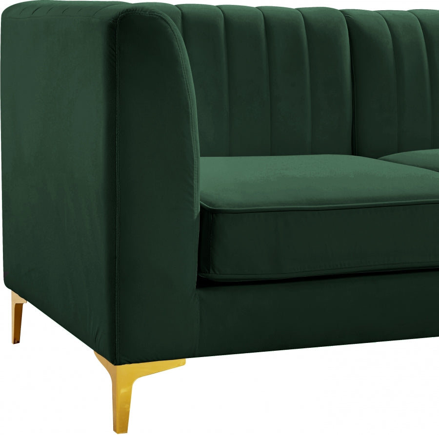 Alina Green Velvet Modular Sofa from Meridian - Luna Furniture