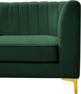 Alina Green Velvet Modular Sofa from Meridian - Luna Furniture