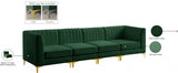 Alina Green Velvet Modular Sofa from Meridian - Luna Furniture