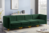 Alina Green Velvet Modular Sofa from Meridian - Luna Furniture