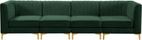 Alina Green Velvet Modular Sofa from Meridian - Luna Furniture