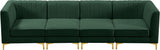 Alina Green Velvet Modular Sofa from Meridian - Luna Furniture