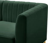 Alina Green Velvet Modular Sofa from Meridian - Luna Furniture