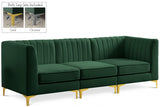 Alina Green Velvet Modular Sofa from Meridian - Luna Furniture