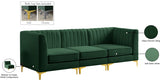 Alina Green Velvet Modular Sofa from Meridian - Luna Furniture