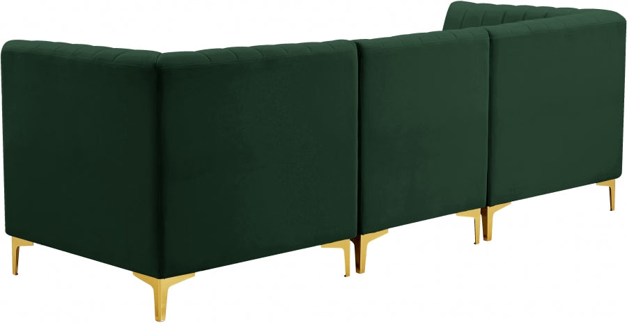 Alina Green Velvet Modular Sofa from Meridian - Luna Furniture