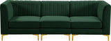 Alina Green Velvet Modular Sofa from Meridian - Luna Furniture