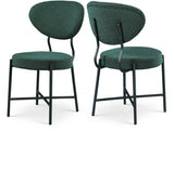 Allure Green Boucle Fabric Dining Chair, Set of 2 from Meridian - Luna Furniture