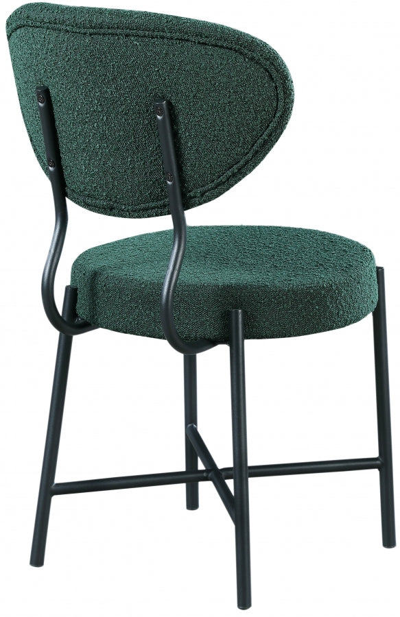 Allure Green Boucle Fabric Dining Chair, Set of 2 from Meridian - Luna Furniture