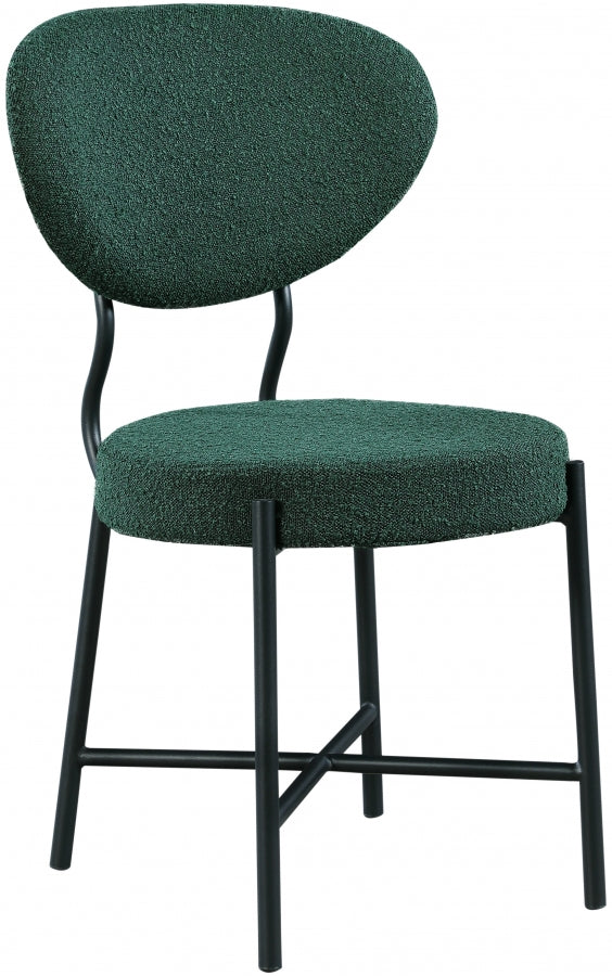 Allure Green Boucle Fabric Dining Chair, Set of 2 from Meridian - Luna Furniture