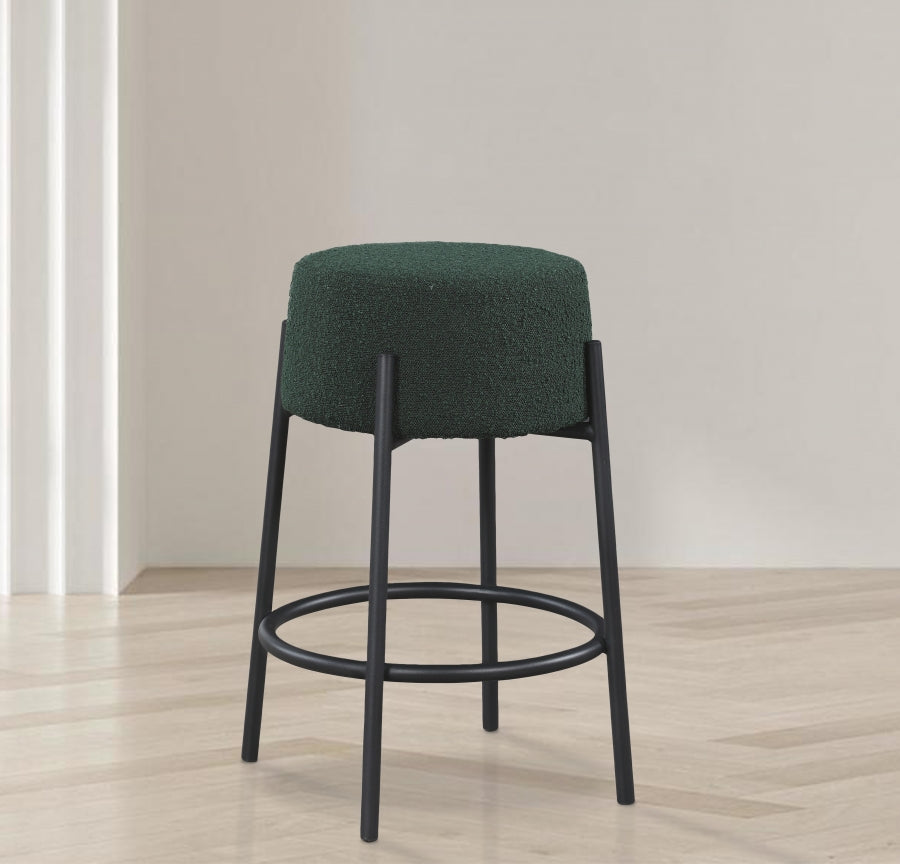 Avalon Green Boucle Fabric Counter Stool from Meridian - Luna Furniture