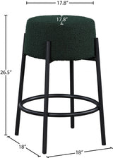 Avalon Green Boucle Fabric Counter Stool from Meridian - Luna Furniture