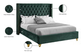 Barolo Green Velvet King Bed from Meridian - Luna Furniture