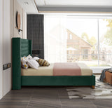 Barolo Green Velvet Queen Bed from Meridian - Luna Furniture