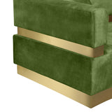 Green Belsa Velvet Sectional from Meridian - Luna Furniture