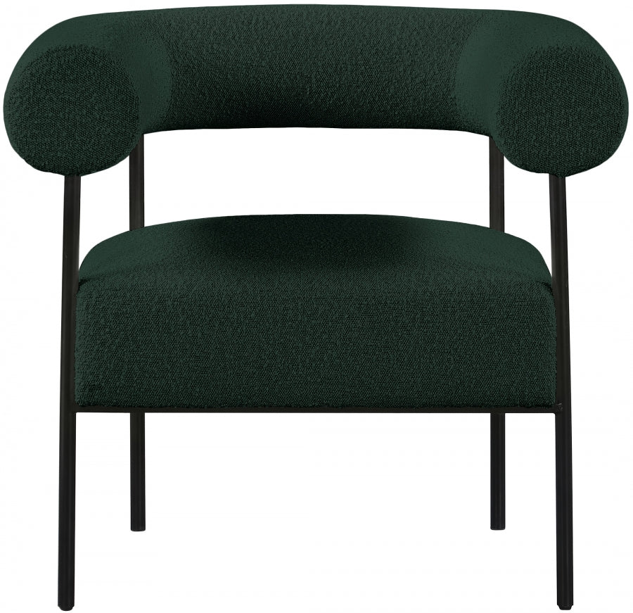 Green Blake Boucle Fabric Accent Chair - 527Green - Luna Furniture