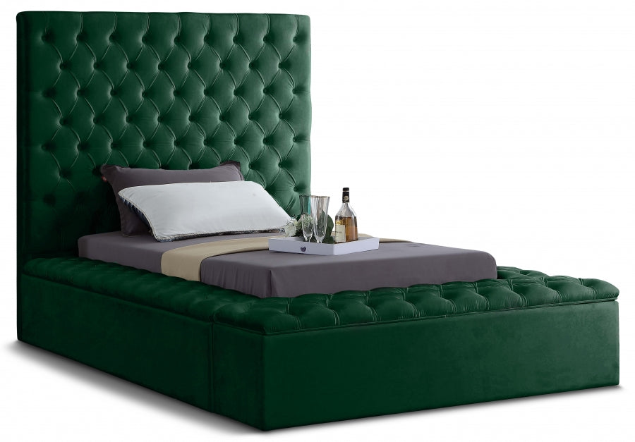 Bliss Green Velvet Twin Bed from Meridian - Luna Furniture