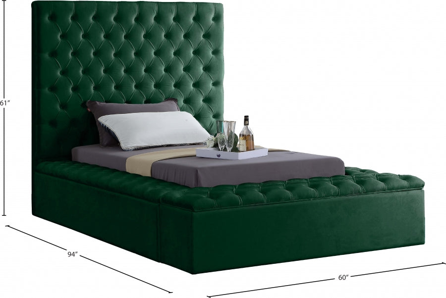 Bliss Green Velvet Twin Bed from Meridian - Luna Furniture