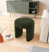 Green Bowen Faux Shearling Teddy Fabric Ottoman / Stool from Meridian - Luna Furniture