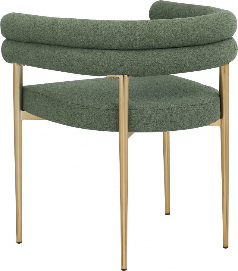 Brielle Green Boucle Fabric Dining Chair, Set of 2 from Meridian - Luna Furniture