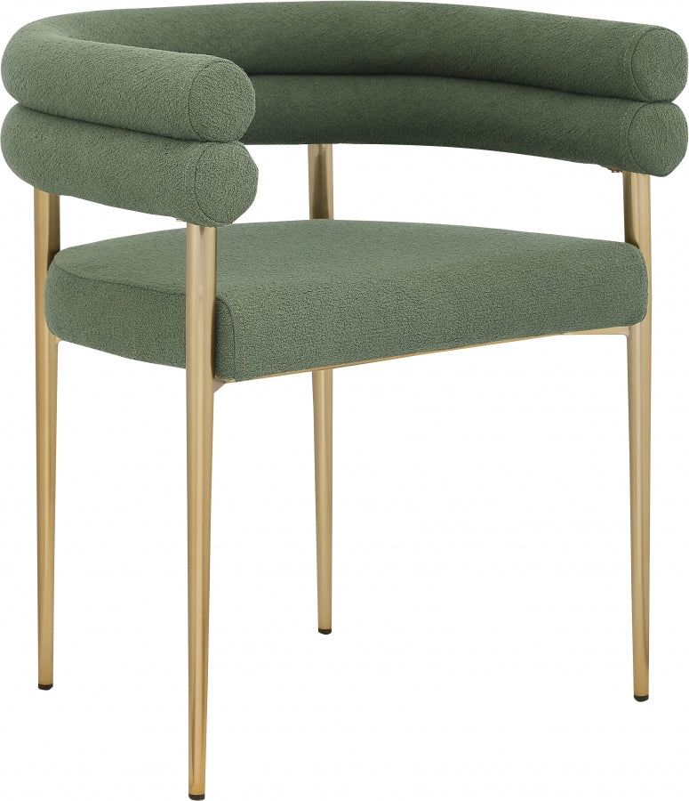 Brielle Green Boucle Fabric Dining Chair, Set of 2 from Meridian - Luna Furniture