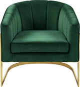 Carter Green Velvet Accent Chair from Meridian - Luna Furniture