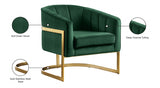 Carter Green Velvet Accent Chair from Meridian - Luna Furniture