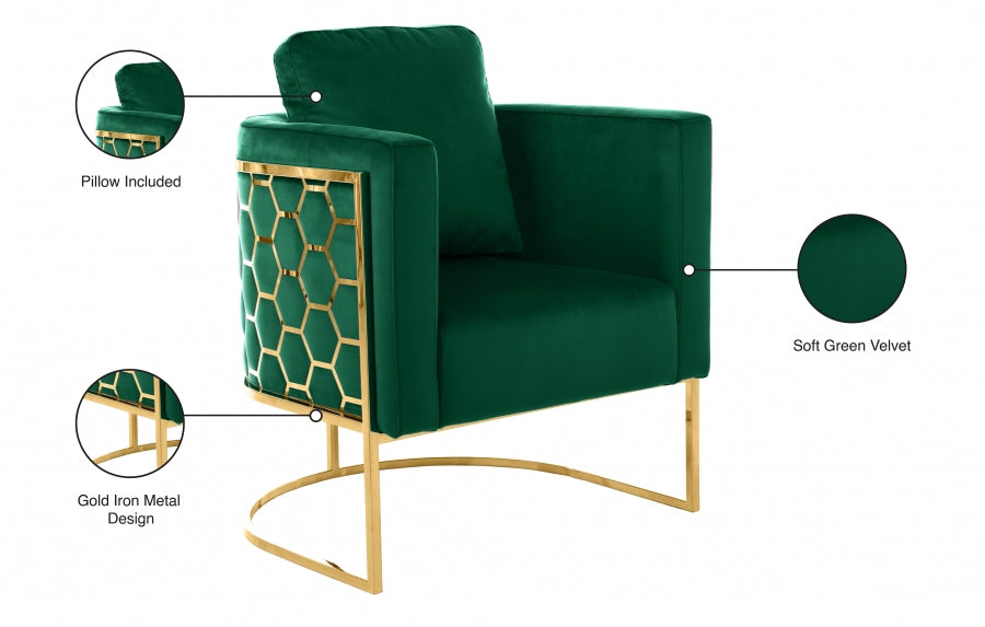 Casa Green Velvet Chair from Meridian - Luna Furniture