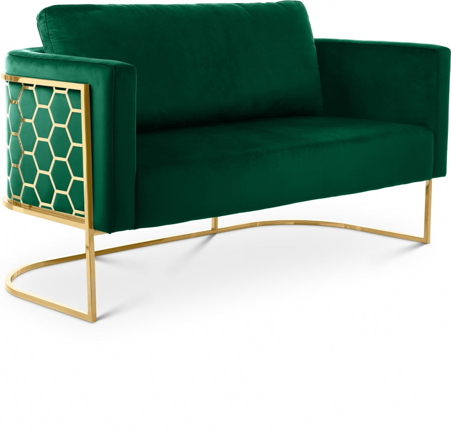 Casa Green Velvet Loveseat from Meridian - Luna Furniture