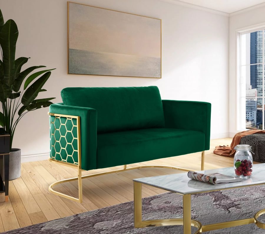 Casa Green Velvet Loveseat from Meridian - Luna Furniture