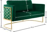 Casa Green Velvet Loveseat from Meridian - Luna Furniture