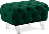 Crescent Green Velvet Ottoman from Meridian - Luna Furniture