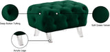 Crescent Green Velvet Ottoman from Meridian - Luna Furniture