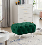 Crescent Green Velvet Ottoman from Meridian - Luna Furniture