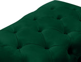 Crescent Green Velvet Ottoman from Meridian - Luna Furniture